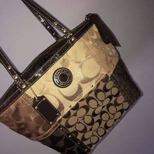 Coach multi colored tote